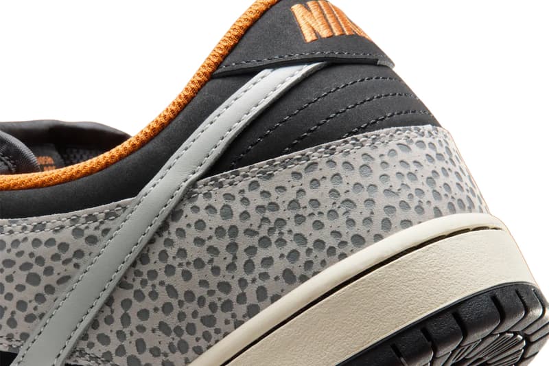 Nike SB Dunk Low Cobblestone FZ1233-001 Release Info elephant print orange black sail Cobblestone/Black-Monarch-Cobblestone sneakers shoes low top