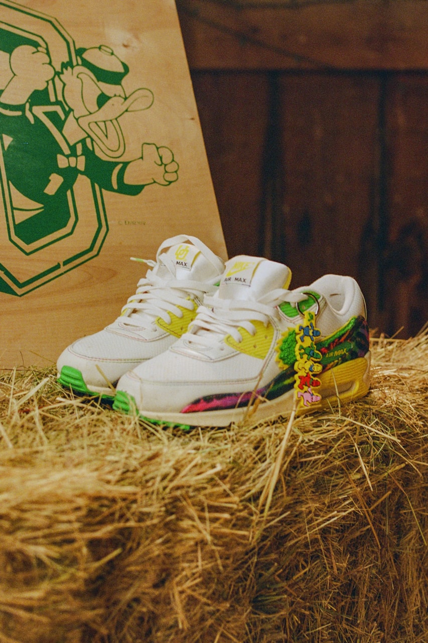 Grateful Dead x University of Oregon x Nike Air Max 90 "Grateful Ducks" IM2511-100 Sail/Yellow Strike-Green Shock