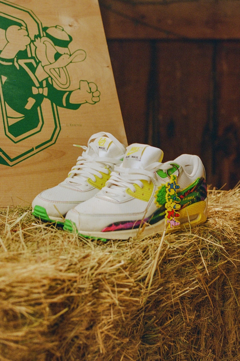 Grateful Dead x University of Oregon x Nike Air Max 90 "Grateful Ducks" IM2511-100 Sail/Yellow Strike-Green Shock
