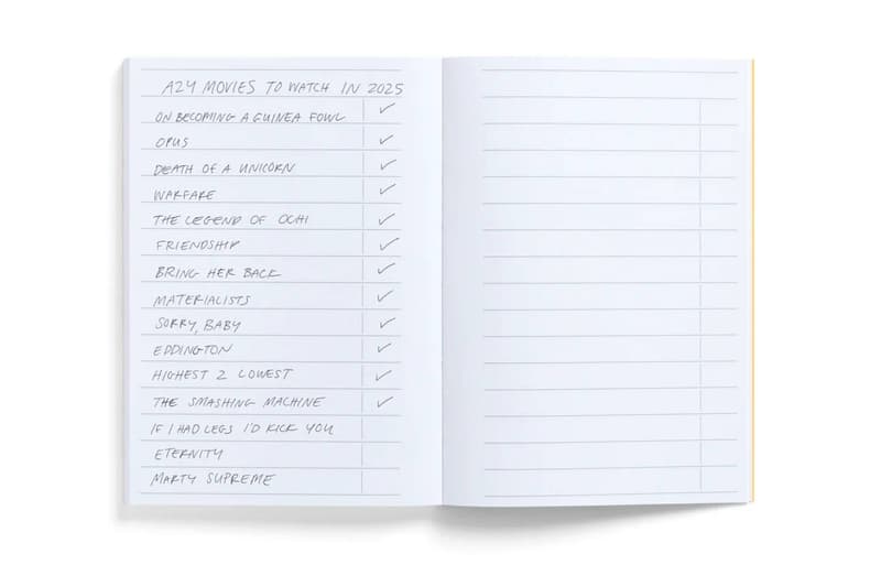 A24 Movie Log Notebook Release Info