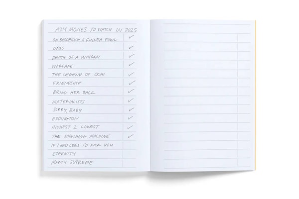 A24 Movie Log Notebook Release Info