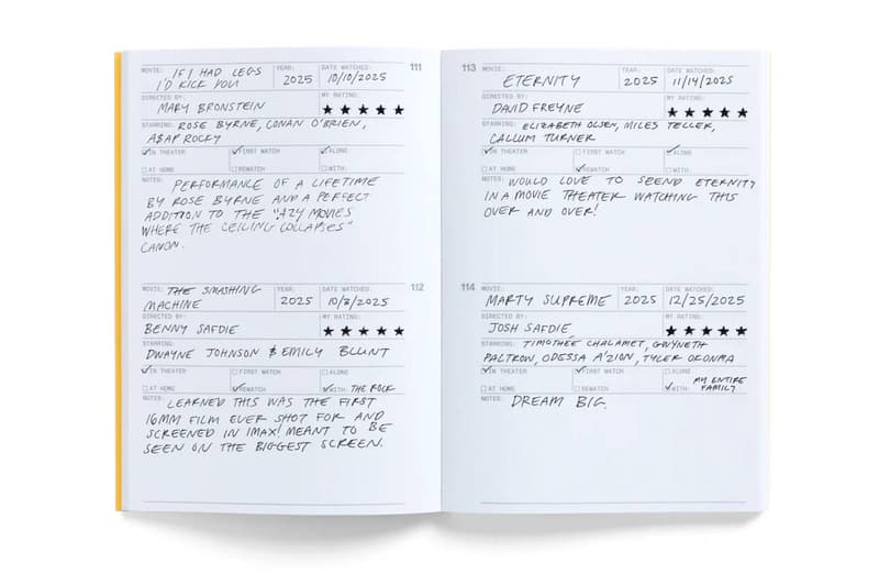 A24 Movie Log Notebook Release Info