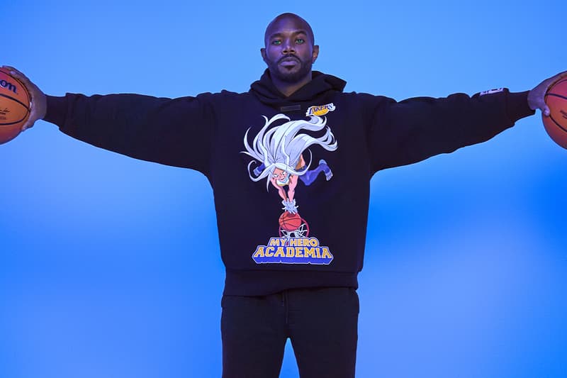 'My Hero Academia' and the NBA Team Up for Second Collaboration Collection Izuku Midoriya - Boston Celtics  Katsuki Bakugo - New York Knicks  Ochaco Uraraka - Miami Heat  Shoto Todoroki - Philadelphia 76ers  Eijiro Kirishima - Chicago Bulls  Endeavor - Golden State Warriors  Mirko - Los Angeles Lakers nbalab hyperfly crunchyroll