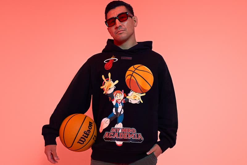 'My Hero Academia' and the NBA Team Up for Second Collaboration Collection Izuku Midoriya - Boston Celtics  Katsuki Bakugo - New York Knicks  Ochaco Uraraka - Miami Heat  Shoto Todoroki - Philadelphia 76ers  Eijiro Kirishima - Chicago Bulls  Endeavor - Golden State Warriors  Mirko - Los Angeles Lakers nbalab hyperfly crunchyroll