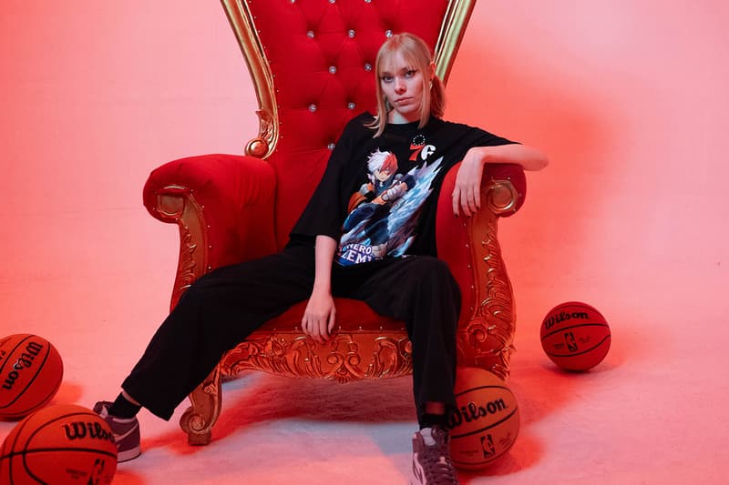 'My Hero Academia' and the NBA Team Up for Second Collaboration Collection Izuku Midoriya - Boston Celtics  Katsuki Bakugo - New York Knicks  Ochaco Uraraka - Miami Heat  Shoto Todoroki - Philadelphia 76ers  Eijiro Kirishima - Chicago Bulls  Endeavor - Golden State Warriors  Mirko - Los Angeles Lakers nbalab hyperfly crunchyroll