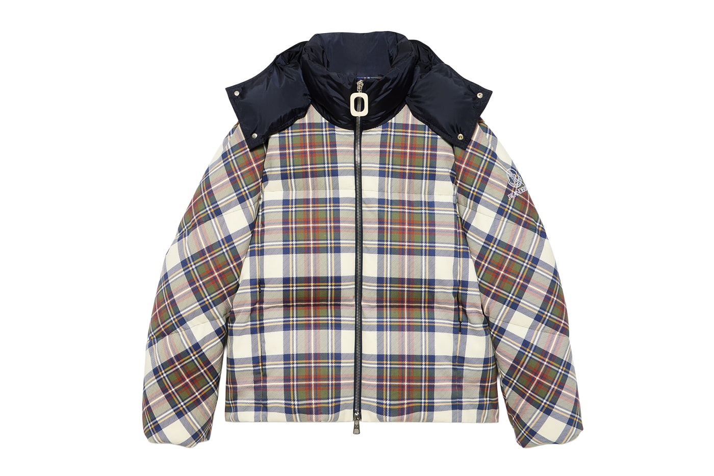 Moncler x JW Anderson Collection plaid puffer jacket multi striped puffer jacket blue white Release Info