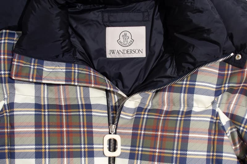 Moncler x JW Anderson Collection plaid puffer jacket multi striped puffer jacket blue white Release Info