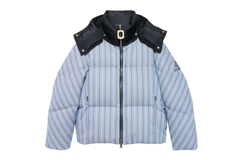 Moncler x JW Anderson Collection plaid puffer jacket multi striped puffer jacket blue white Release Info