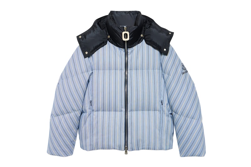 Moncler x JW Anderson Collection plaid puffer jacket multi striped puffer jacket blue white Release Info