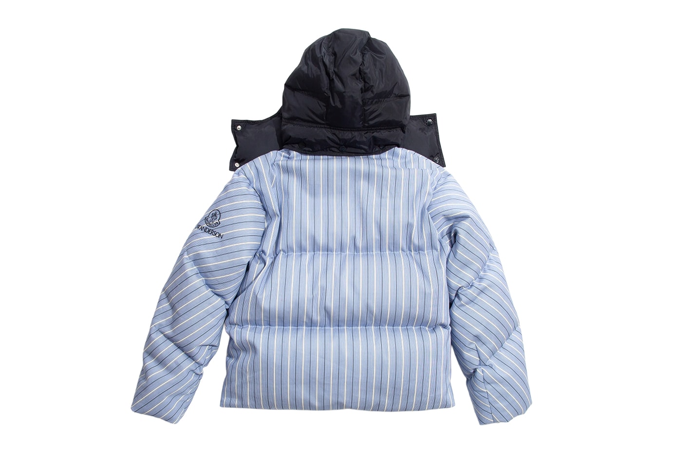 Moncler x JW Anderson Collection plaid puffer jacket multi striped puffer jacket blue white Release Info