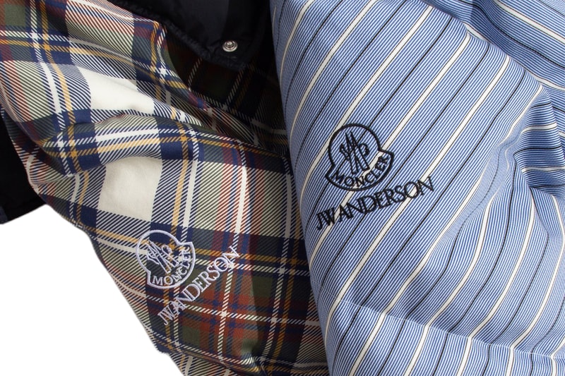 Moncler x JW Anderson Collection plaid puffer jacket multi striped puffer jacket blue white Release Info