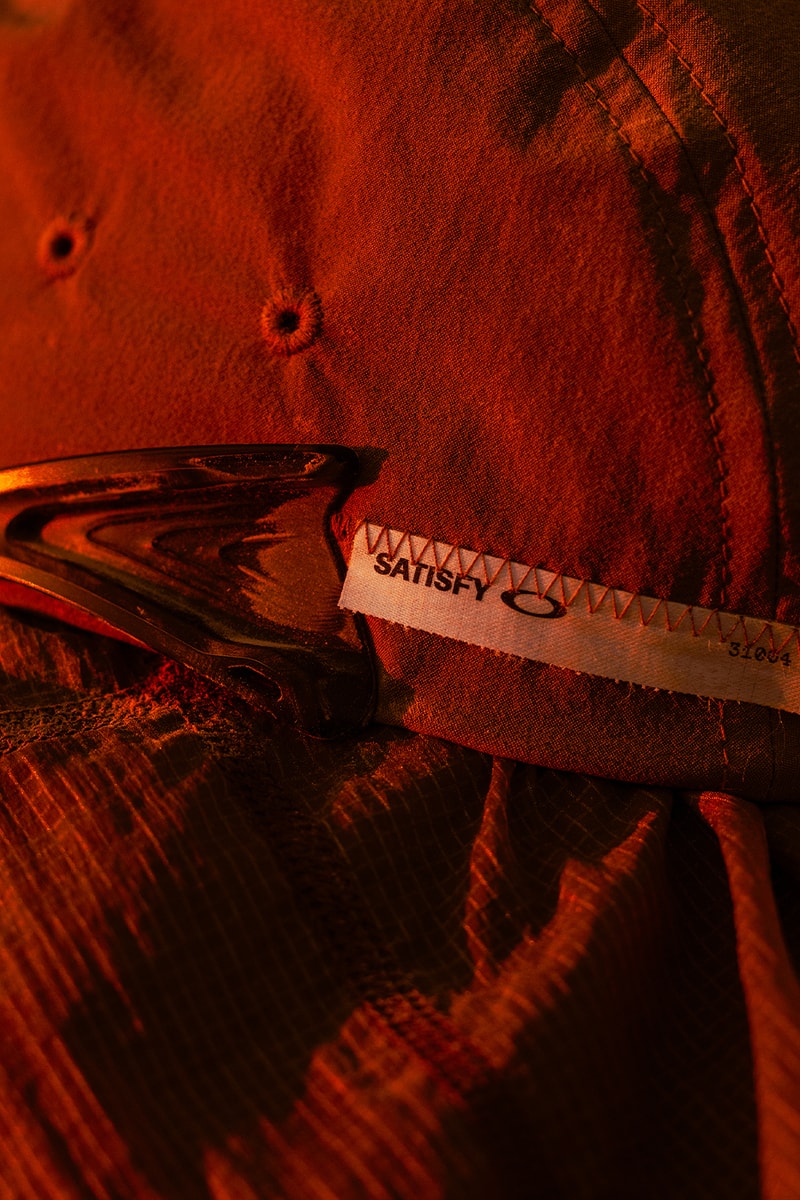 SATISFY and Oakley launched “CHAPTER VI" collaboration sunglasses hat cap stunt devil O-Matter™ frame and HyperGrip Technology  PeaceShell™ Trail Cap and Rippy™ Bandana 