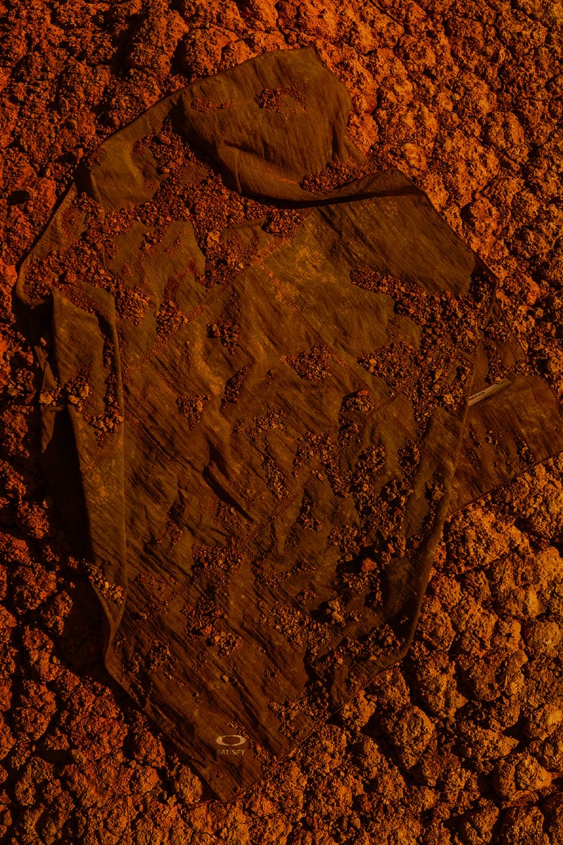 SATISFY and Oakley launched “CHAPTER VI" collaboration sunglasses hat cap stunt devil O-Matter™ frame and HyperGrip Technology  PeaceShell™ Trail Cap and Rippy™ Bandana 