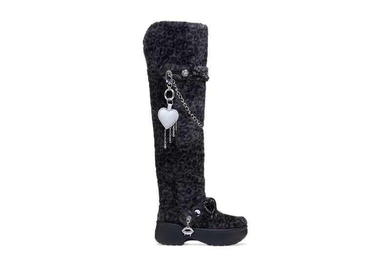 Crocs and T-Pain Show off Boots With the Fur Crocs Classic Unfurgettable Leopard Knee High Boot black 212387-0CU