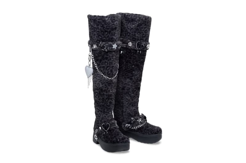 Crocs and T-Pain Show off Boots With the Fur Crocs Classic Unfurgettable Leopard Knee High Boot black 212387-0CU