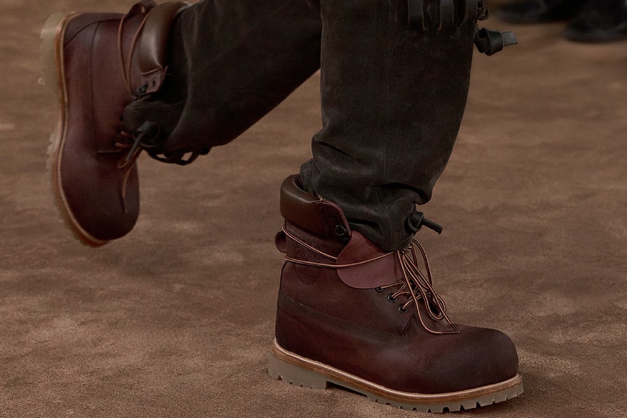 Acne Studios Goes To Work on Timberland's 6-Inch Boot collab collaboration paris fashion week runway ss26 robyn yung lean six in boots workwear release info price 