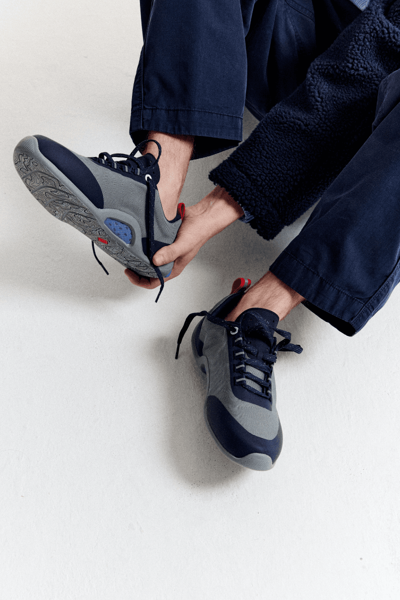 Équipement de Vie Is Reimagining the Boat Shoe for the City for AW25 AW25 “Onshore” campaign Sailing Shoes Deck Shoes Anti-Slip Compound sole, Winch Button heel pad, innovative contour patterning, and integrated drainage channels for enhanced water displacement