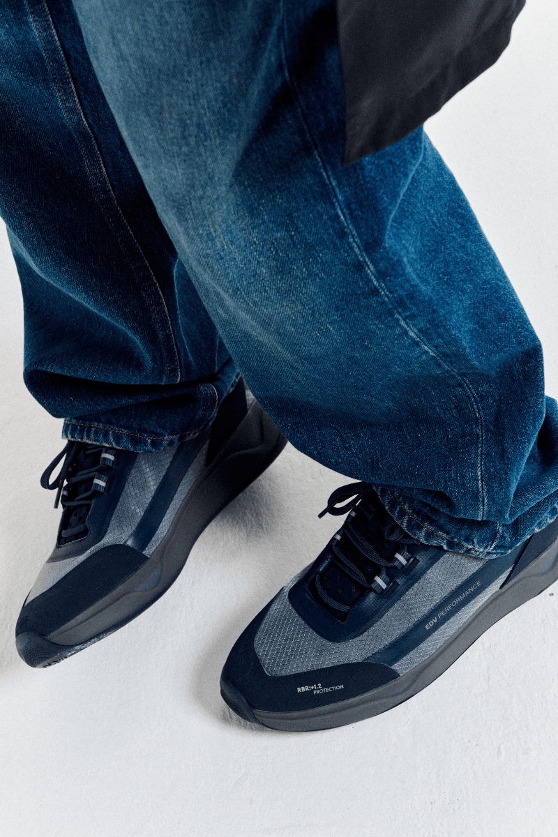 Équipement de Vie Is Reimagining the Boat Shoe for the City for AW25 AW25 “Onshore” campaign Sailing Shoes Deck Shoes Anti-Slip Compound sole, Winch Button heel pad, innovative contour patterning, and integrated drainage channels for enhanced water displacement