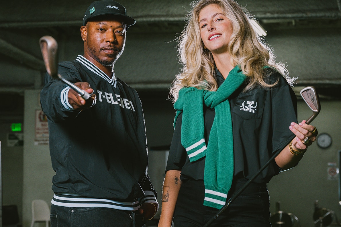 7 eleven midnight driving club golf collection polo t shirt crewneck windbreaker hat visor cardigan jacket towel tote logo green black white orange