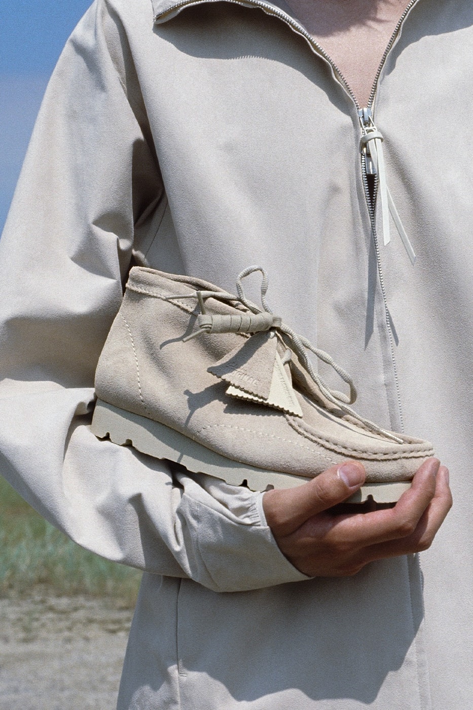 Clarks Originals and POST ARCHIVE FACTION Launch WallabeeBT Collaboration collaborations release info tradition reimagined inaugural black beige grey