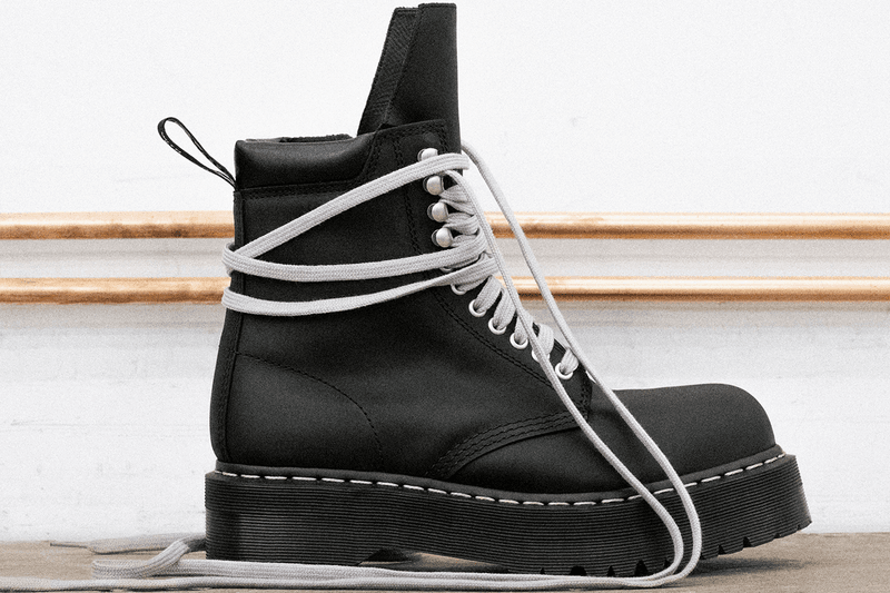 Rick Owens Dr Martens Quad Boot Collaboration 1B60 PENTALACE BOOT 1460 MEGALACE BOOT STEEL TOE BOOT