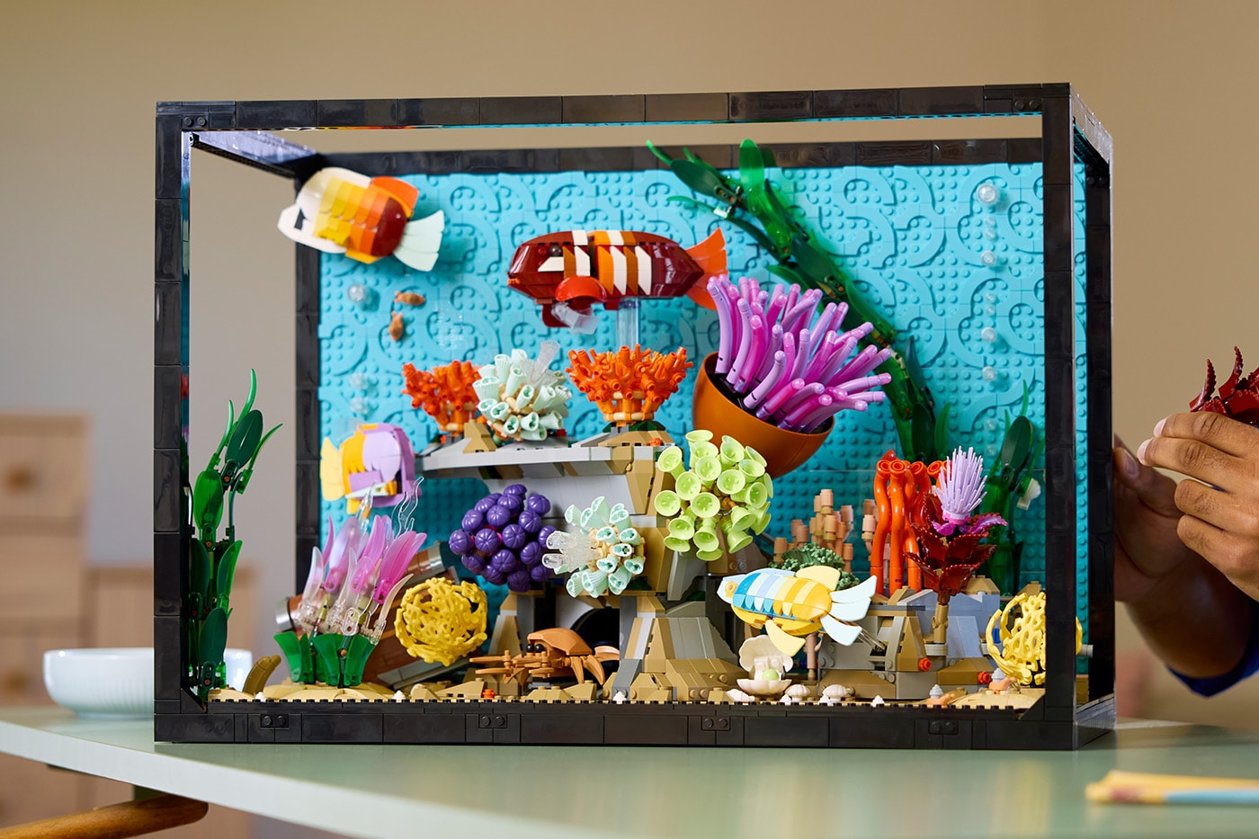 An Underwater Utopia: LEGO® Icons Launches Tropical Aquarium swimming fish kinetic crab
