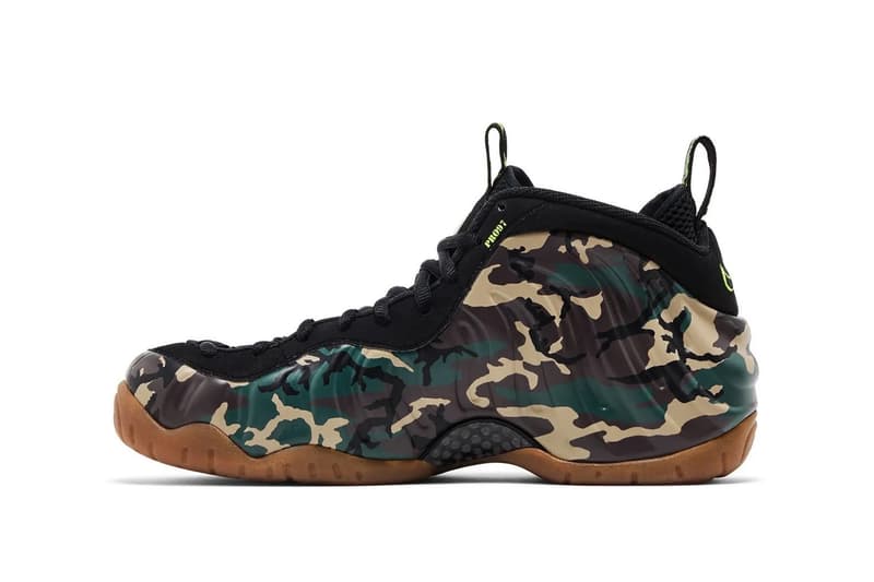Nike Air Foamposite Pro "Green Camo" 2026 Release Rumor Black/Black-Voltage Green-Gum Dark Brown