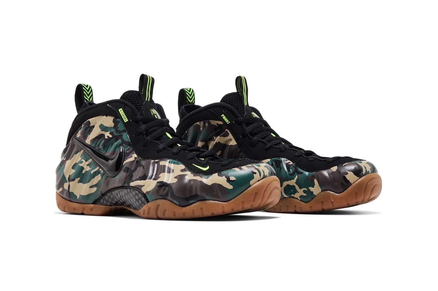 Nike Air Foamposite Pro "Green Camo" 2026 Release Rumor Black/Black-Voltage Green-Gum Dark Brown