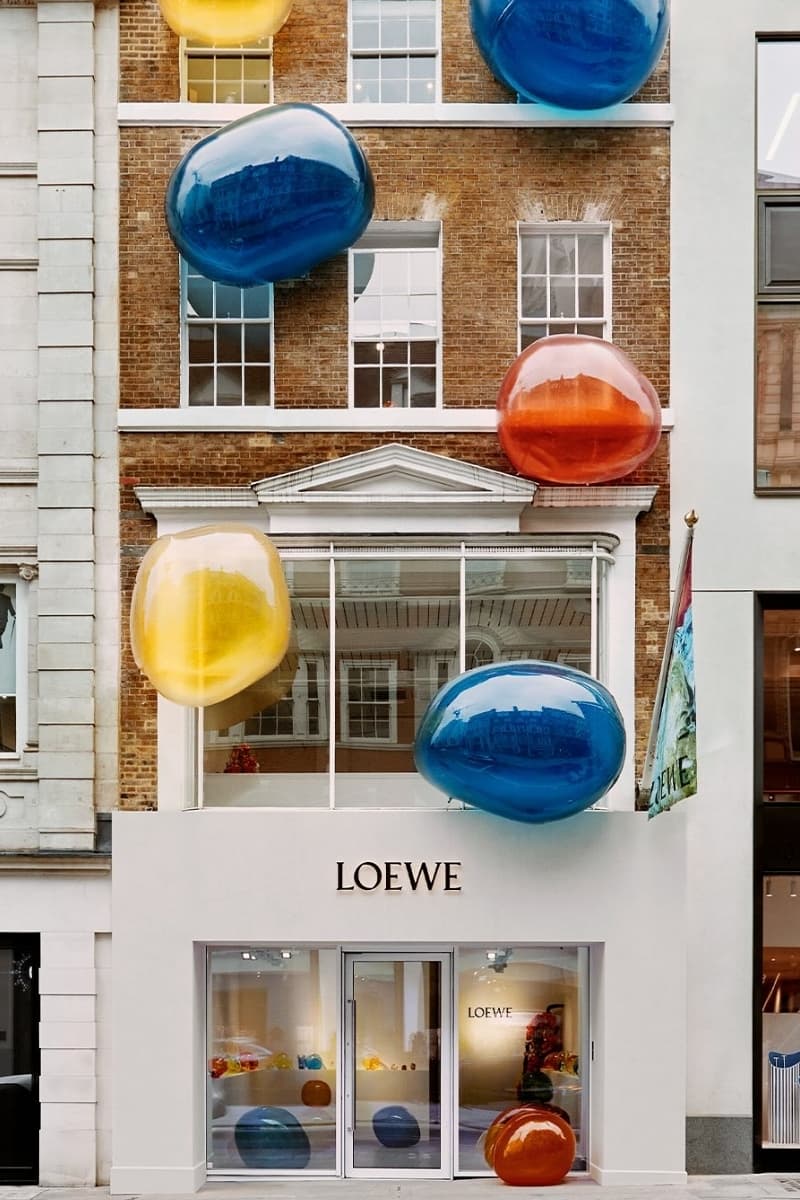 LOEWE Perfumes Crafted Collection Mayfair Store Storefront Bubbles Installation Frieze London