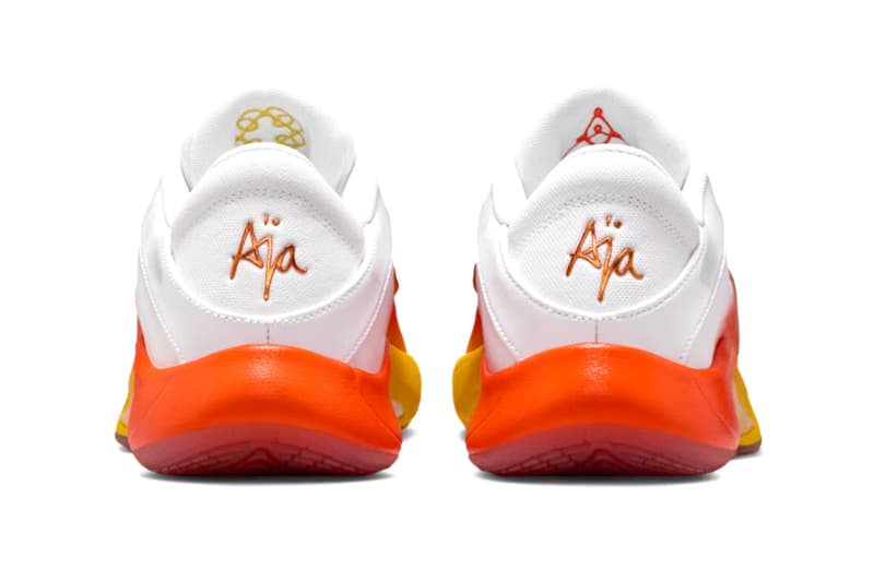 Nike A’One “Candy Corn Queen” White/Chrome Yellow-Safety Orange FZ8605-103 aja wilson wnba las vegas aces champion halloween