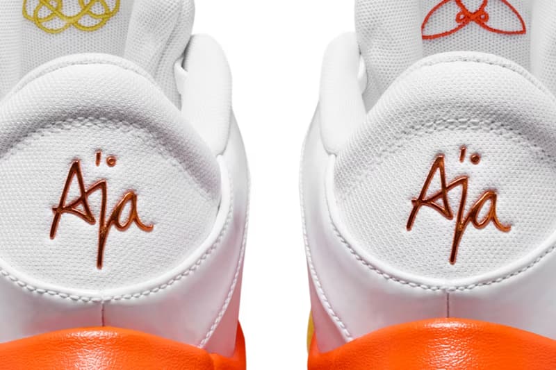 Nike A’One “Candy Corn Queen” White/Chrome Yellow-Safety Orange FZ8605-103 aja wilson wnba las vegas aces champion halloween