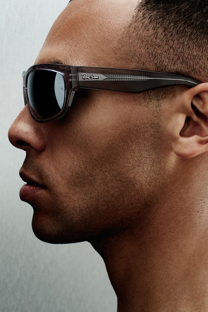 ray-ban hypebeast mega balorama sunglasses platinum anniversary collaboration 20th mirrored lens gray translucent logo silver pack