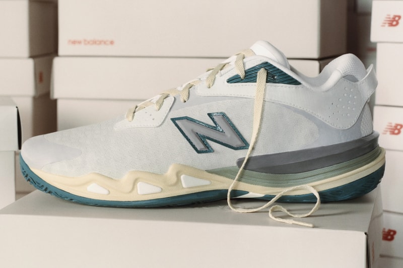 Cooper Flagg's First New Balance Shoe Has Arrived player exclusive shoe retail main green white baksetball dallas mavericks nba
