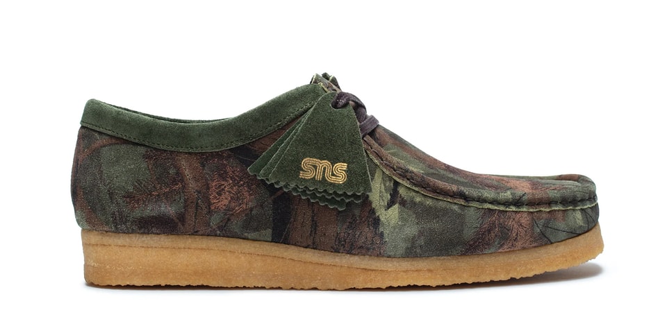 New WB Mens Clarks Collection Men\'s Camouflage Casual Lace-Up Shoes NEW 2024 MEN Clarks Wallabee Green Camouflage Limited  main image 3