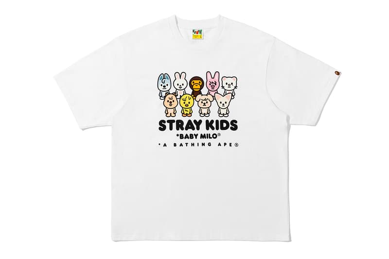 BAPE Stray Kids Collection Hoodie T-Shirt BAPE STA Metal Pin Key Ring Release Info