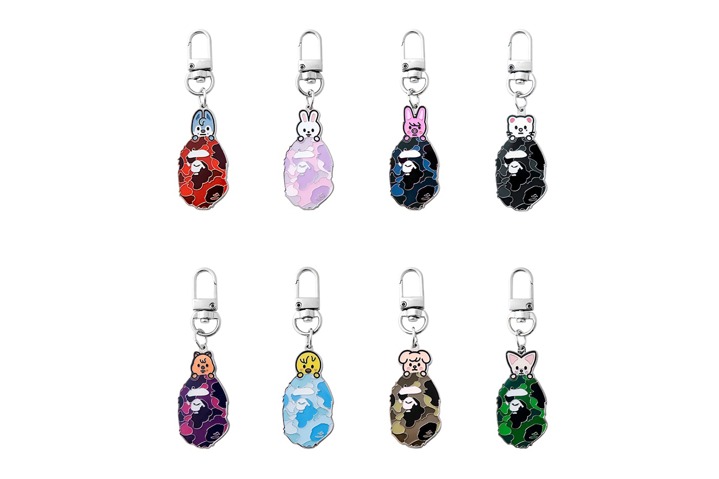 BAPE Stray Kids Collection Hoodie T-Shirt BAPE STA Metal Pin Key Ring Release Info