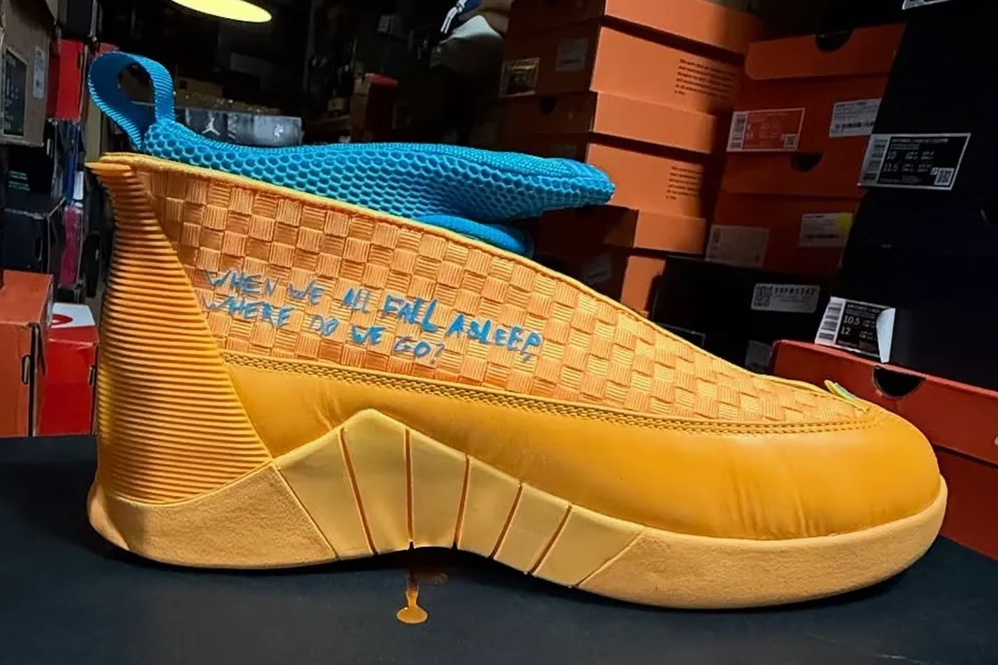 New Billie Eilish x Air Jordan 15 Sample has Surfaced When We All Fall Asleep, Where Do We Go? album jordan brand indesportland