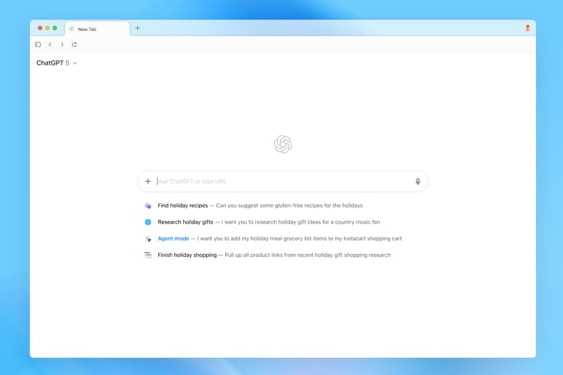 OpenAI ChatGPT Atlas browser running on Mac, highlighting the Ask sidebar, memories, and Agent Mode preview.