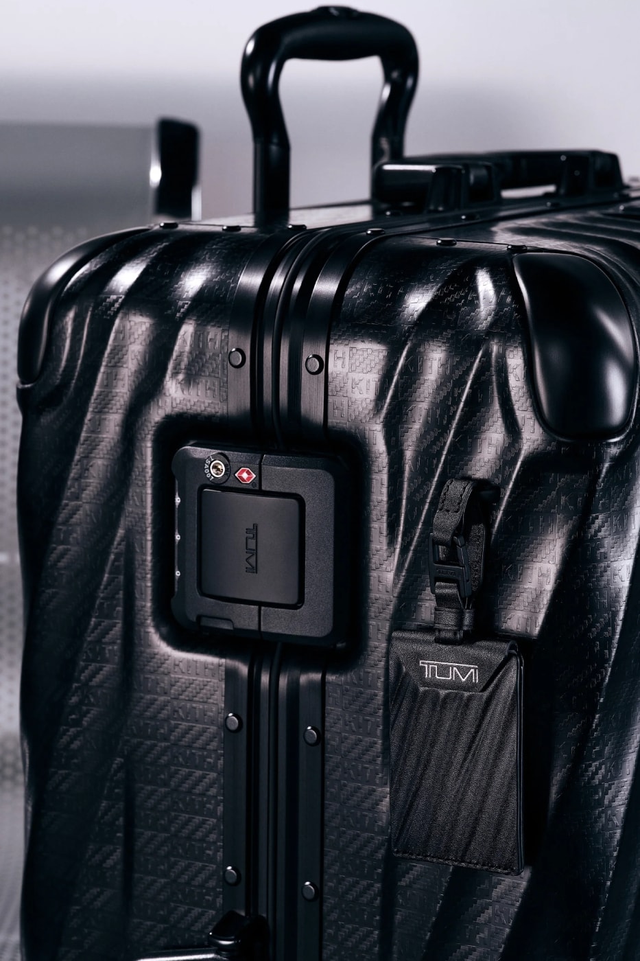 Kith for TUMI 50th Anniversary Collection Release Info 19 Degree Aluminum International Carry On Rolling Trunk Cigar Case Sunglass Case Watch Case Pewter Silver Stadium