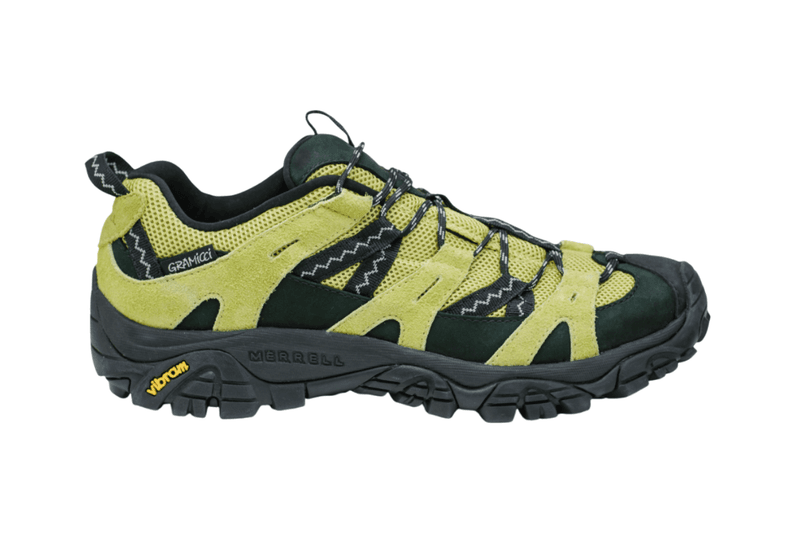 Merrell and Gramicci collaborate on the Moab 2 Siren Available in “Dark Earth” and “Citron”, the design features a Vibram outsole and new Siren Web upper.