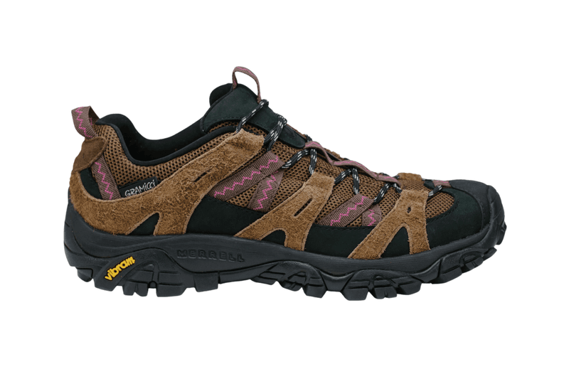 Merrell and Gramicci collaborate on the Moab 2 Siren Available in “Dark Earth” and “Citron”, the design features a Vibram outsole and new Siren Web upper.