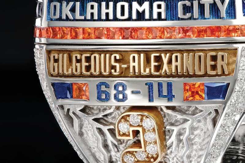 Take a Closer Look at the Oklahoma City Thunder's NBA Championship Ring the champions collective okc basketball shai gilgeous alexander sga zo frost
