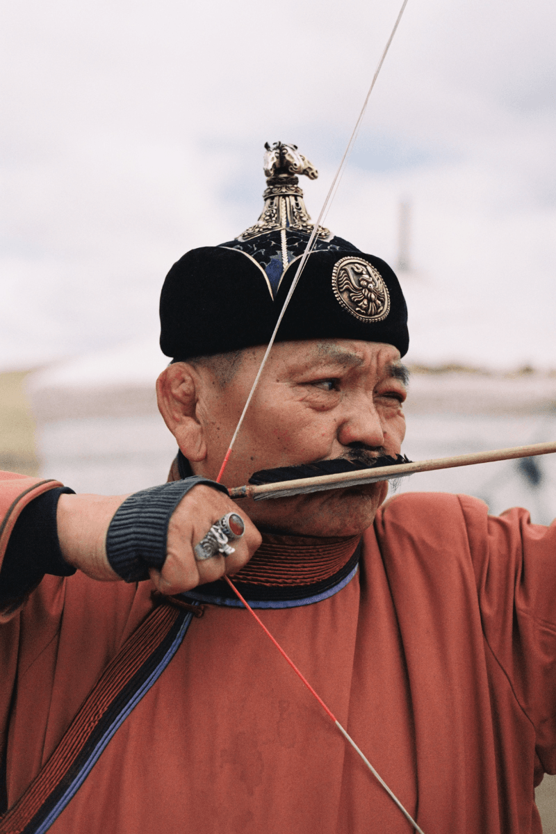 Mongolian steppe A Kind Of Guise's FW25 collection, Altai Mirage, Artist Jonathan Niclaus, Italian cotton corduroy, lambswool and hairy wool blends, purple dragon emblem,Dragon Wool Jacket and the Khivs Pullover.