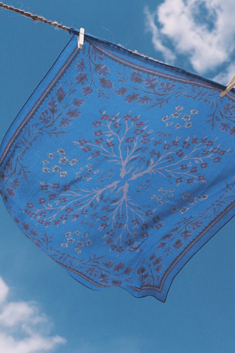 Mongolian steppe A Kind Of Guise's FW25 collection, Altai Mirage, Artist Jonathan Niclaus, Italian cotton corduroy, lambswool and hairy wool blends, purple dragon emblem,Dragon Wool Jacket and the Khivs Pullover.