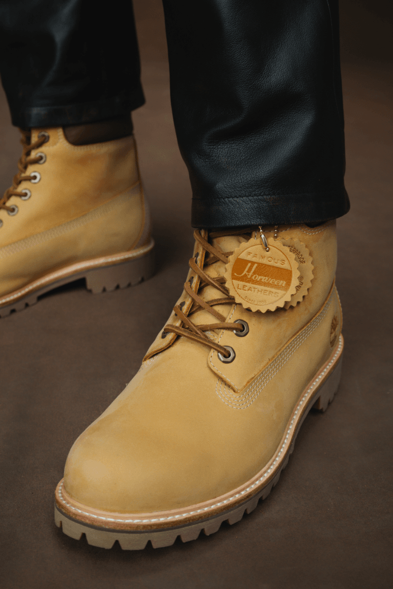 Timberland has just launched the Timberland® Waterproof Luxe Boot Horween® Dryden nubuck leather, Vibram® outsoles, 1973 yellow boot Timberland boot.