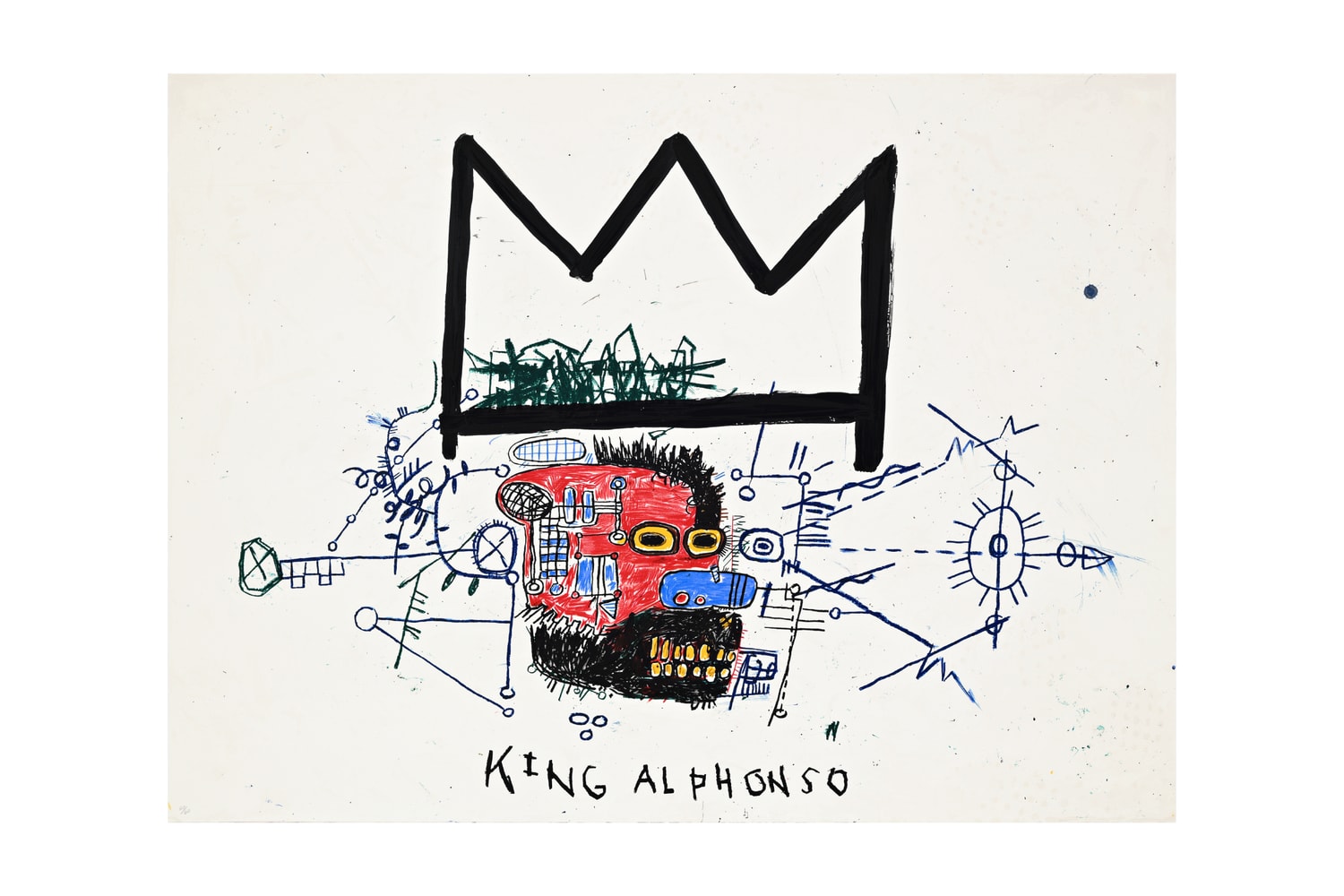 Jean-Michael Basquiat "King Alphonso" Pace Prints Release Art Art works