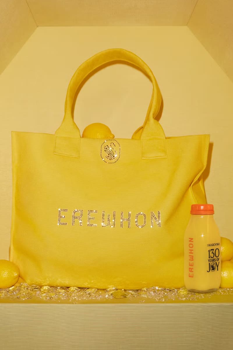 Swarovski Celebrates 130 Years With Signature Erewhon Bag and Juice Collaboration studded crystals