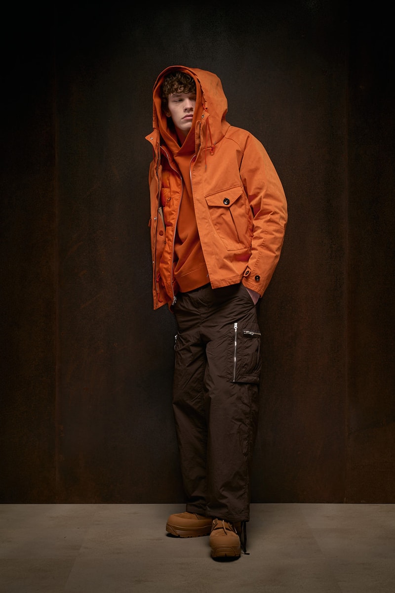 ten c fall winter 2025 collection anorak ojj fabric liam gallagher skye anorak new mens suit cyclone parka desert sienna rust orange