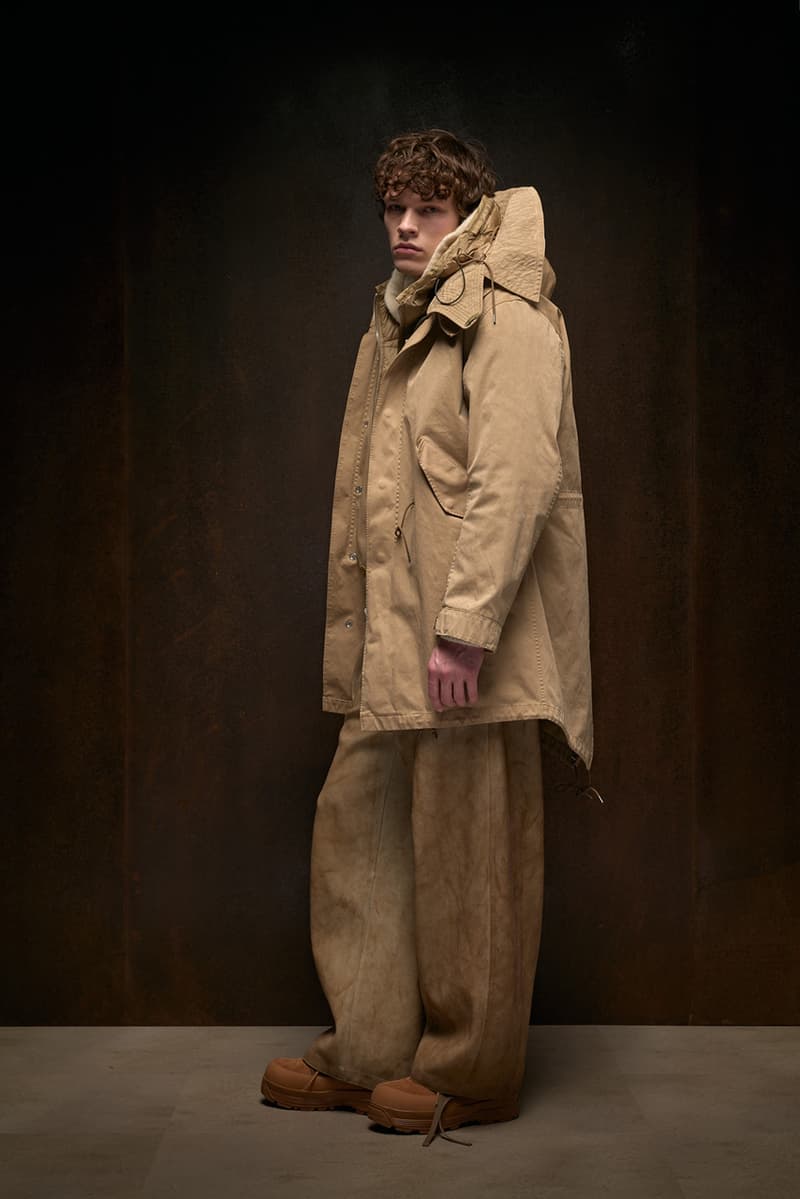 ten c fall winter 2025 collection anorak ojj fabric liam gallagher skye anorak new mens suit cyclone parka desert sienna rust orange