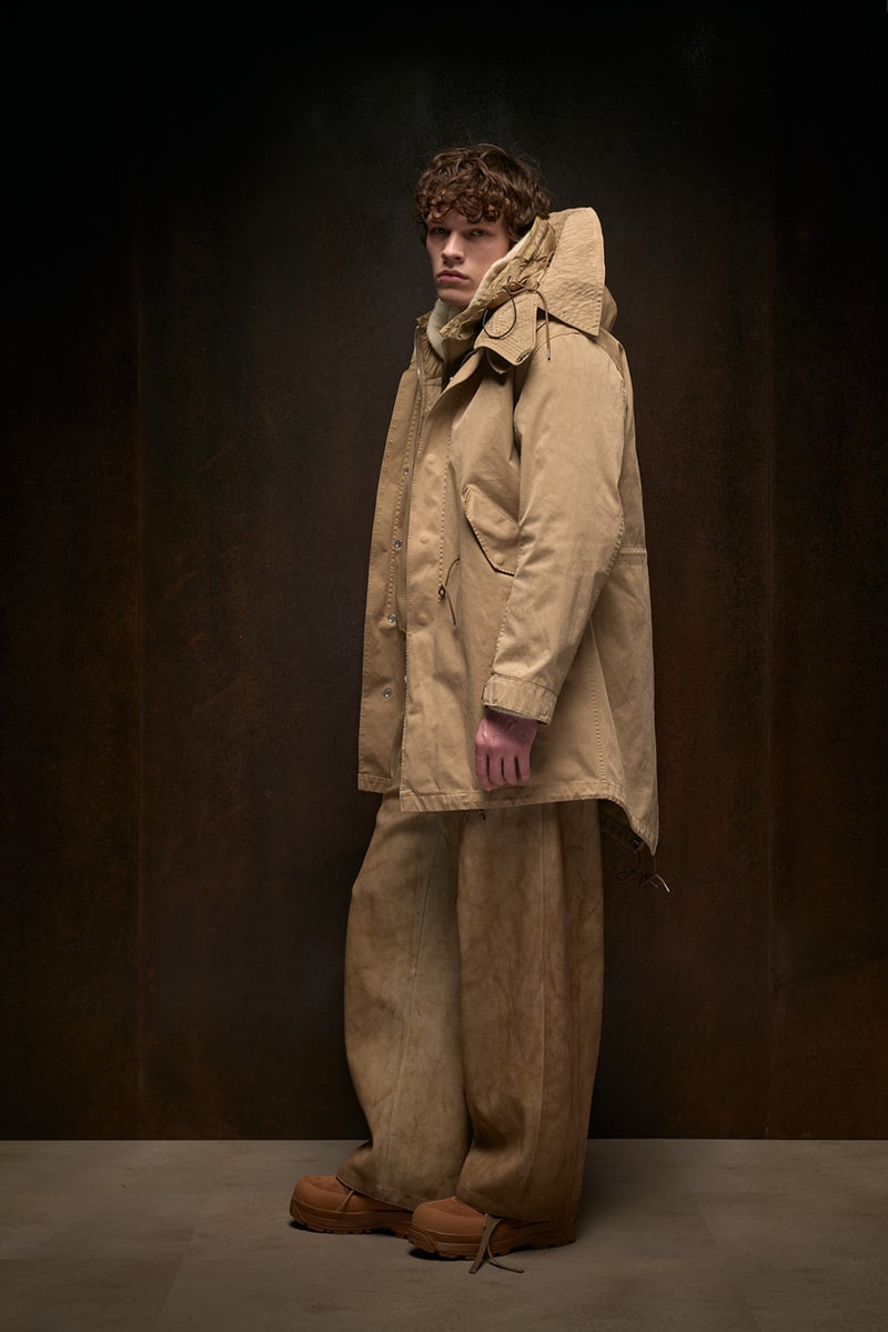 ten c fall winter 2025 collection anorak ojj fabric liam gallagher skye anorak new mens suit cyclone parka desert sienna rust orange